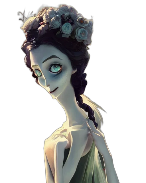 dress, crown, face, staff transparent PNG cut-out