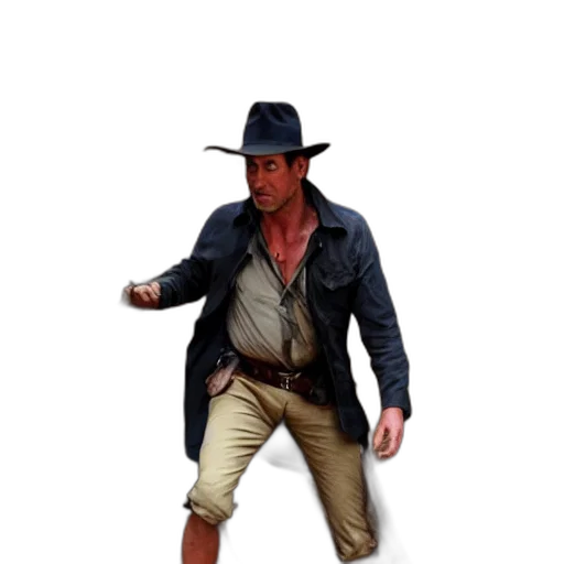 jacket, hat, staff, weapon transparent PNG cut-out