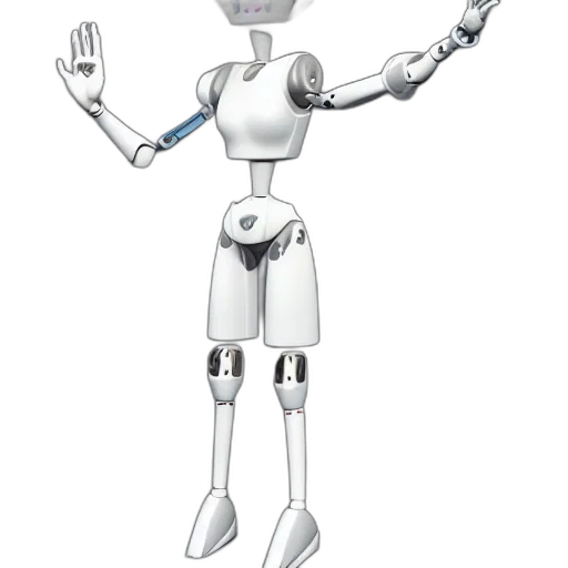 robot, staff, 3d render, concept art transparent PNG cut-out