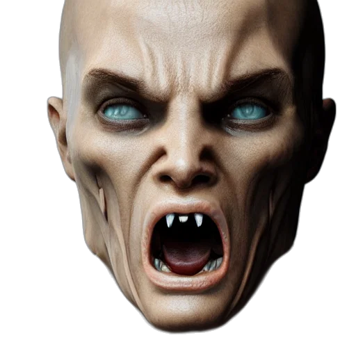 face, mask, creature, 3d render transparent PNG cut-out