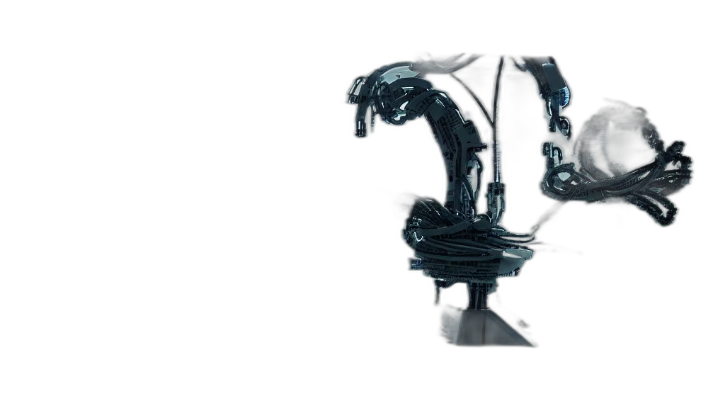 robot, weapon, cyberpunk, 3d render transparent PNG cut-out