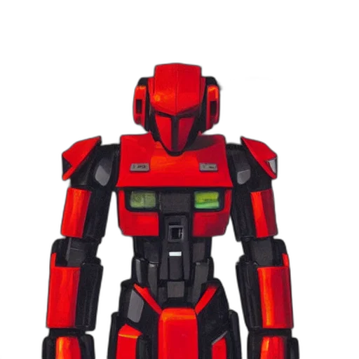 robot, weapon, 3d render, pixel art transparent PNG cut-out