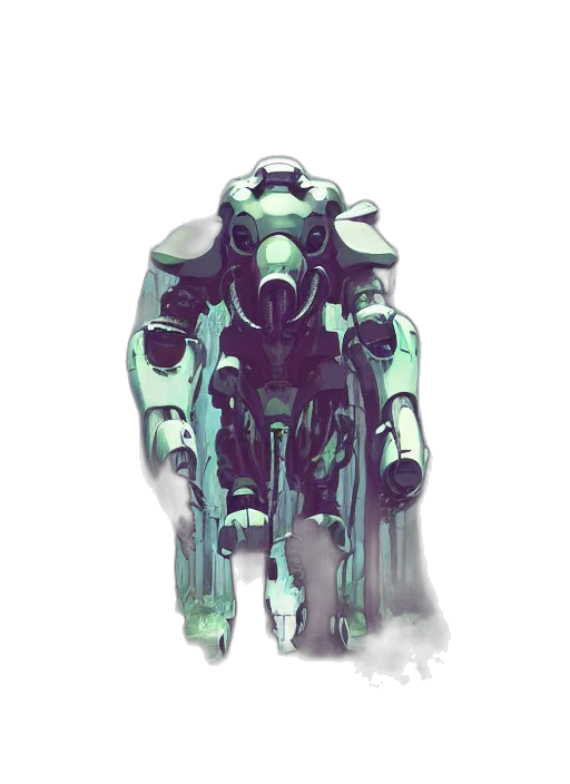 robot, weapon, creature, jacket transparent PNG cut-out