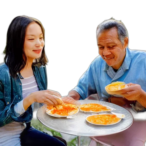 food, woman, man, living transparent PNG cut-out
