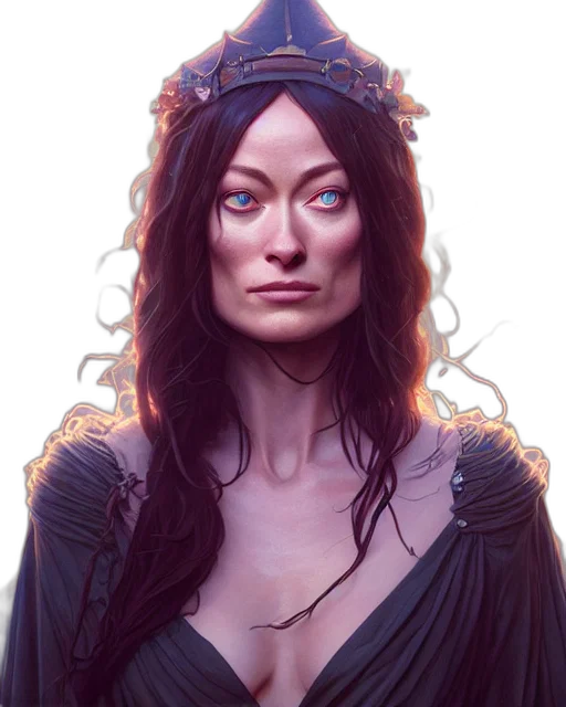 crown, face, dress, fantasy art transparent PNG cut-out