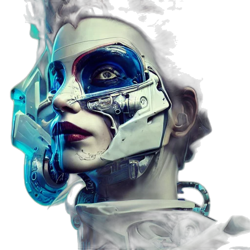 robot, mask, face, cyberpunk transparent PNG cut-out