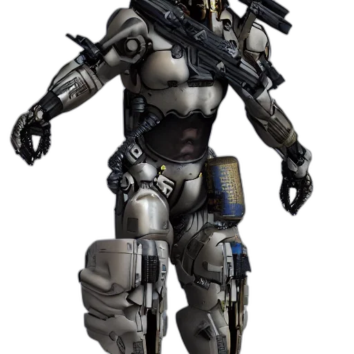 robot, weapon, concept art, cyberpunk transparent PNG cut-out