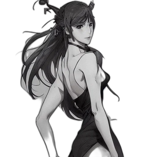 dress, creature, staff, weapon transparent PNG cut-out