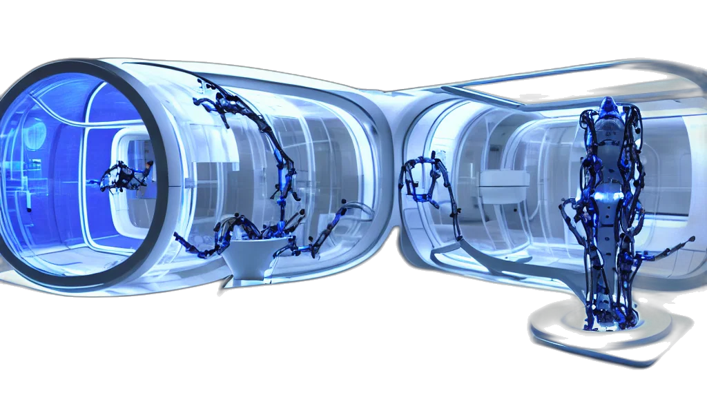 3d render, concept art, cyberpunk, outer space transparent PNG cut-out
