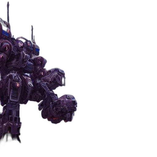robot, weapon, concept art, 3d render transparent PNG cut-out