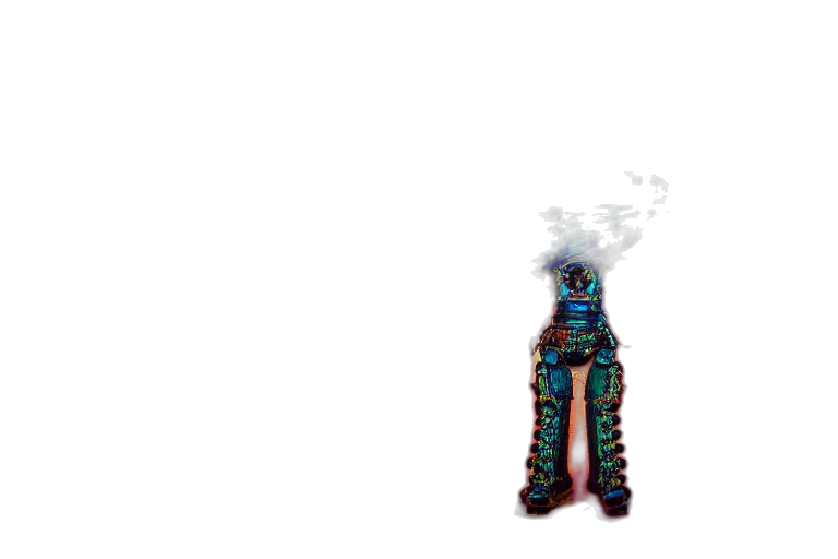 robot, mask, staff, creature transparent PNG cut-out