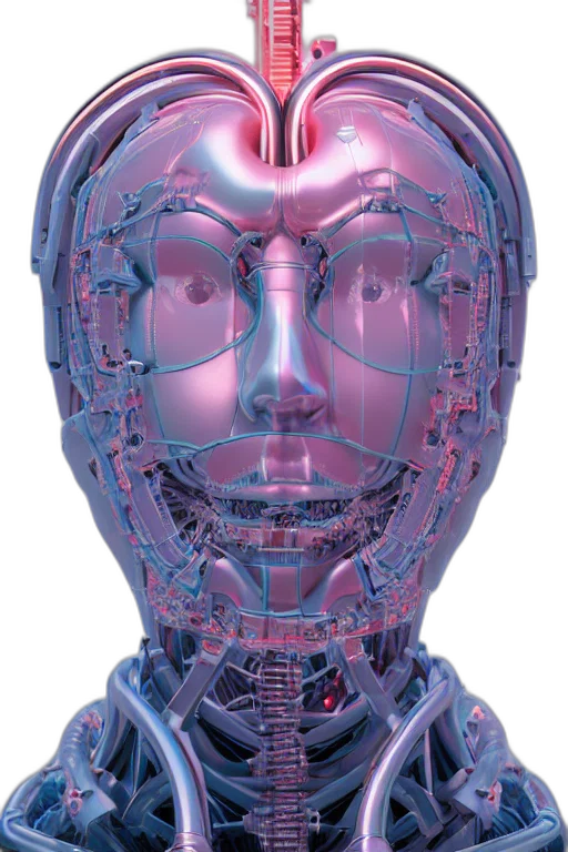 robot, face, mask, cyberpunk transparent PNG cut-out