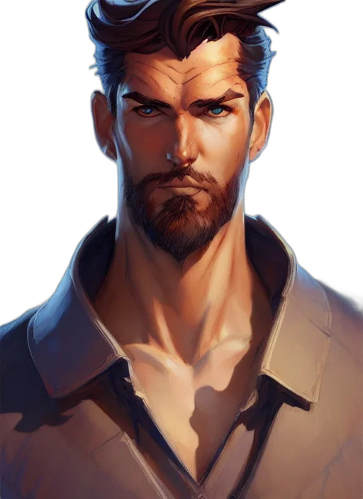 face, staff, concept art, comic book art transparent PNG cut-out