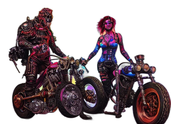 cyberpunk, concept art, comic book art, fantasy art transparent PNG cut-out