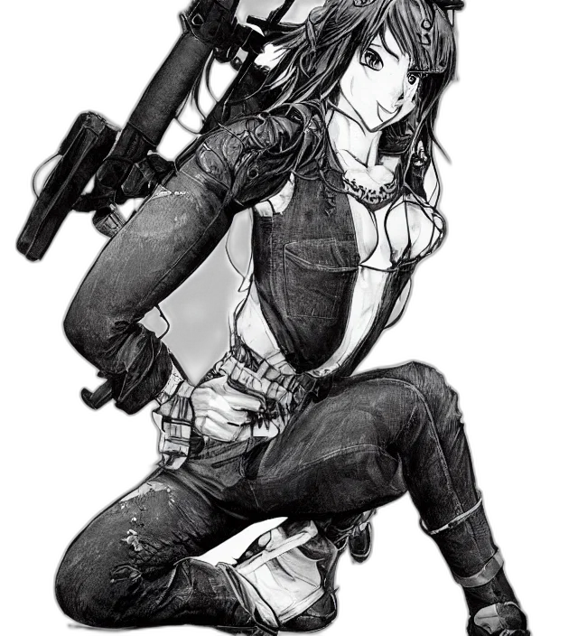 weapon, comic book art, concept art, cyberpunk transparent PNG cut-out