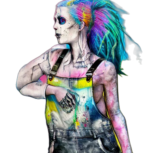 dress, cyberpunk, concept art, watercolor transparent PNG cut-out