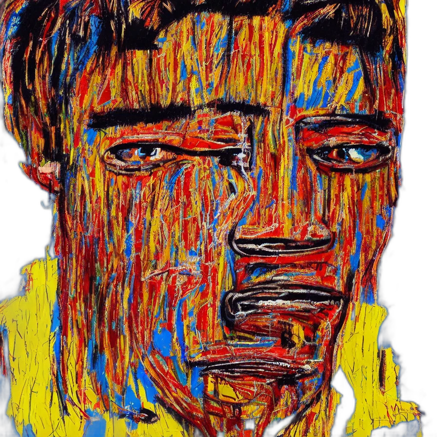 face, mask, jacket, oil painting transparent PNG cut-out