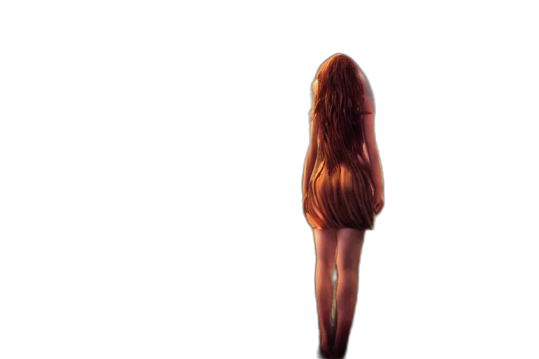 hair, dress, creature, staff transparent PNG cut-out