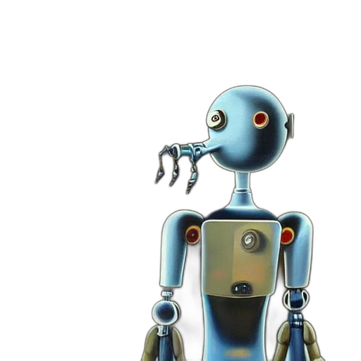 robot, concept art, 3d render, cyberpunk transparent PNG cut-out