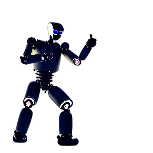 robot, 3d render, concept art, vaporwave transparent PNG cut-out
