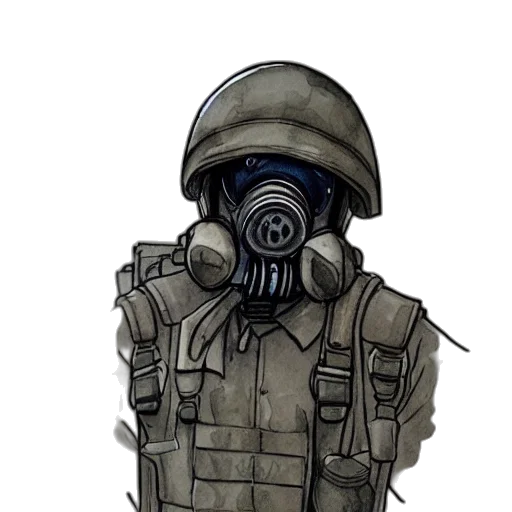 mask, jacket, weapon, staff transparent PNG cut-out