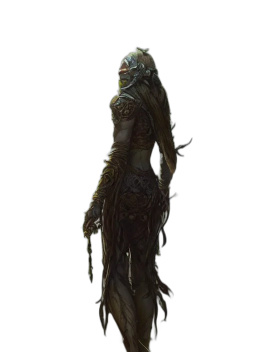 staff, dress, creature, mask transparent PNG cut-out