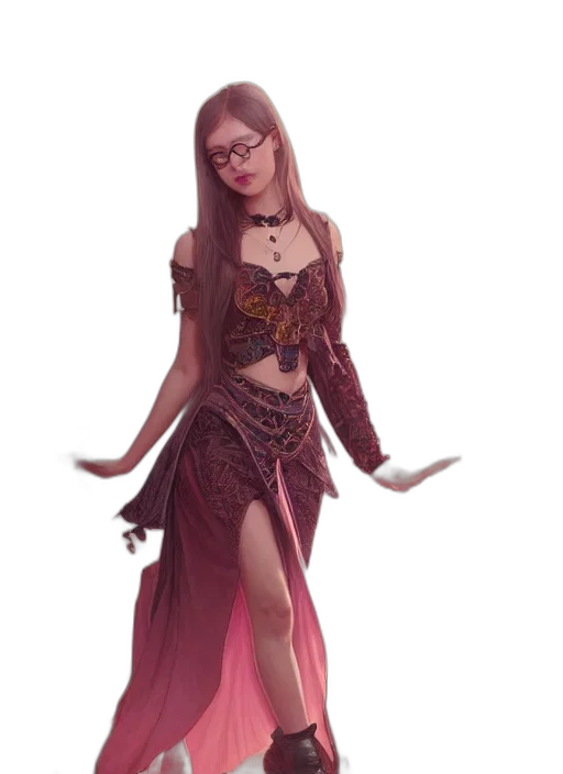 dress, staff, sword, jewelry transparent PNG cut-out