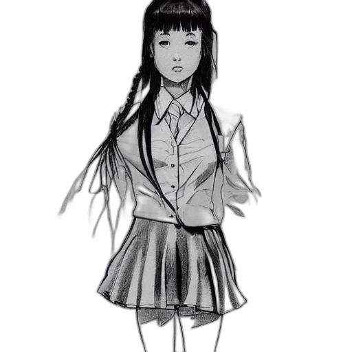 dress, hair, creature, jacket transparent PNG cut-out
