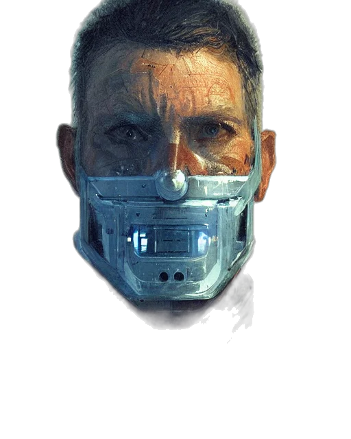 mask, face, robot, cyberpunk transparent PNG cut-out