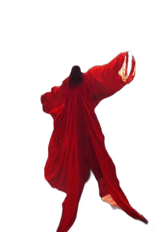 dress, jacket, staff, mask transparent PNG cut-out