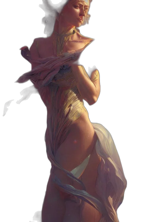 dress, hat, staff, creature transparent PNG cut-out