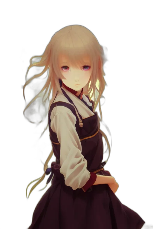 dress, staff, face, hair transparent PNG cut-out