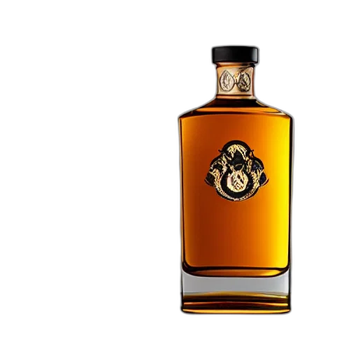 bottle, crown, 3d render, photorealistic transparent PNG cut-out