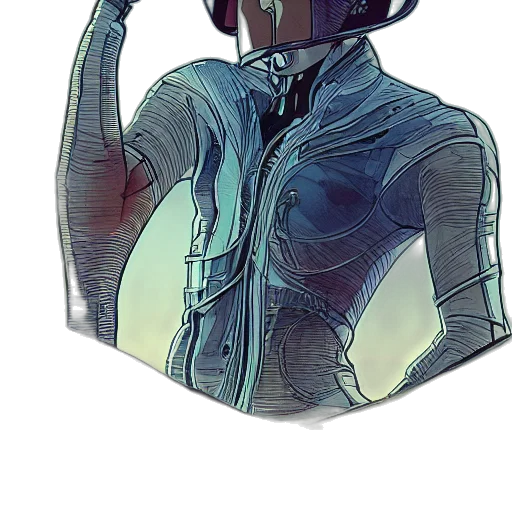 robot, jacket, mask, staff transparent PNG cut-out