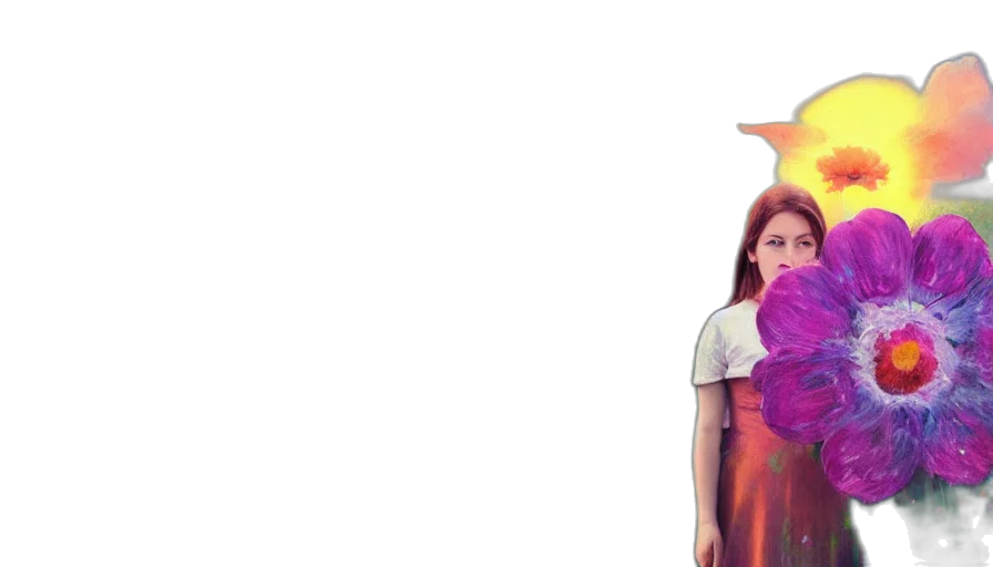 dress, staff, umbrella, 3d render transparent PNG cut-out