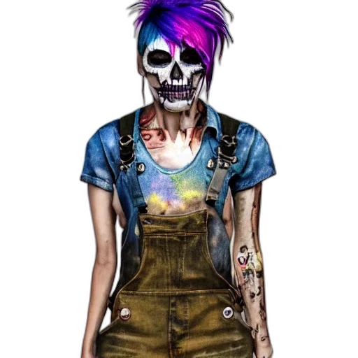 cyberpunk, concept art, fantasy art, cartoon transparent PNG cut-out