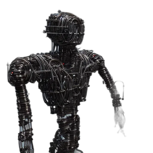 robot, creature, 3d render, cyberpunk transparent PNG cut-out