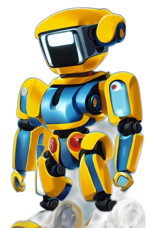robot, staff, 3d render, concept art transparent PNG cut-out