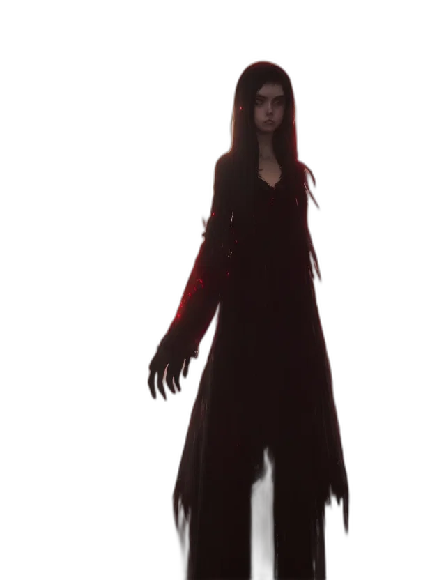 dress, creature, staff, jacket transparent PNG cut-out
