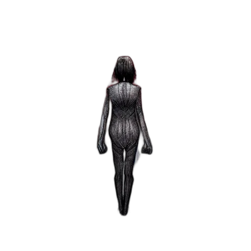 dress, hair, creature, robot transparent PNG cut-out