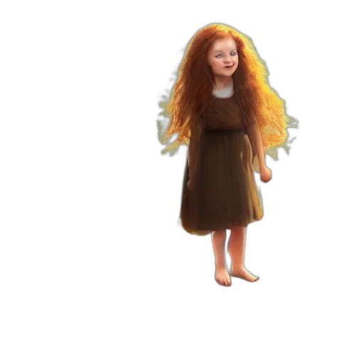 dress, hair, creature, 3d render transparent PNG cut-out