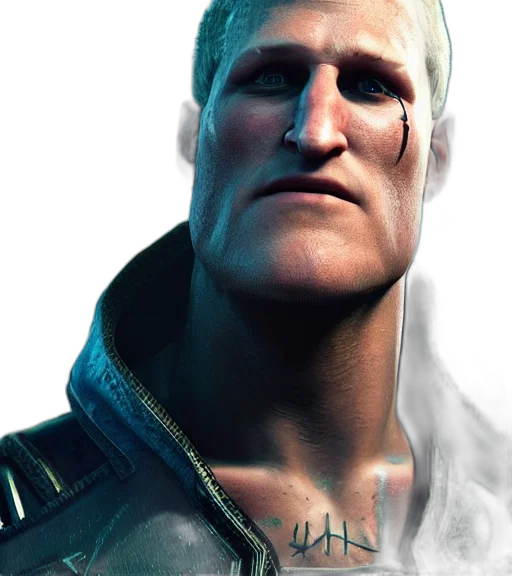 face, jacket, staff, 3d render transparent PNG cut-out
