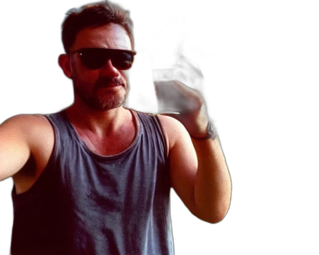 selfie, content, bloke, wearing transparent PNG cut-out