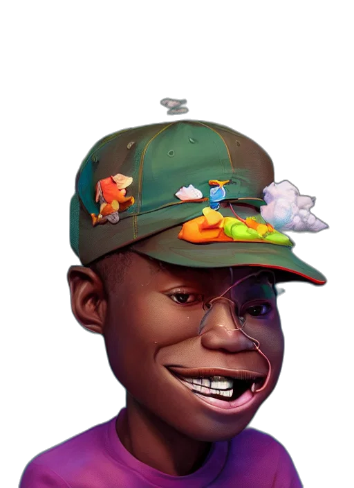 hat, face, crown, creature transparent PNG cut-out