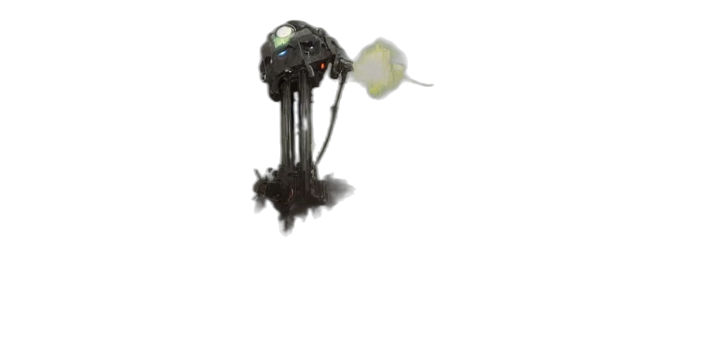robot, weapon, staff, flower transparent PNG cut-out