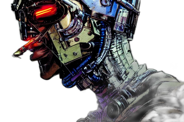 robot, face, weapon, mask transparent PNG cut-out