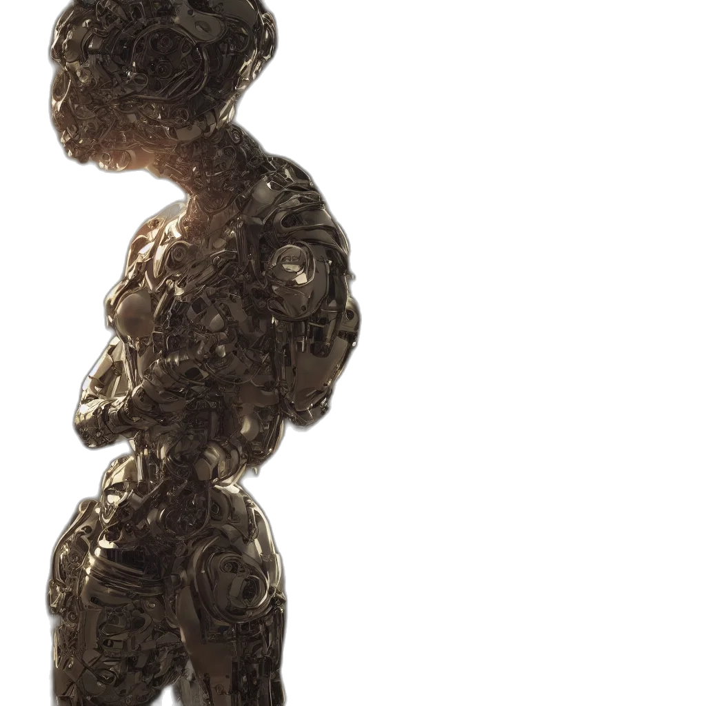 robot, hair, creature, face transparent PNG cut-out