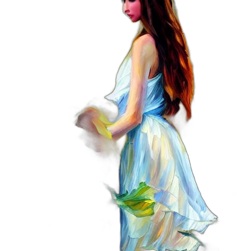dress, oil painting, photorealistic, fantasy art transparent PNG cut-out