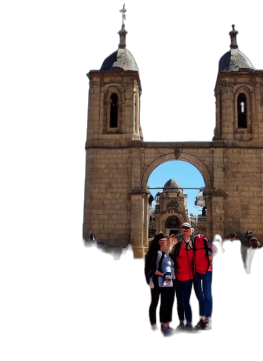 building, 3d render, photorealistic, tourists transparent PNG cut-out