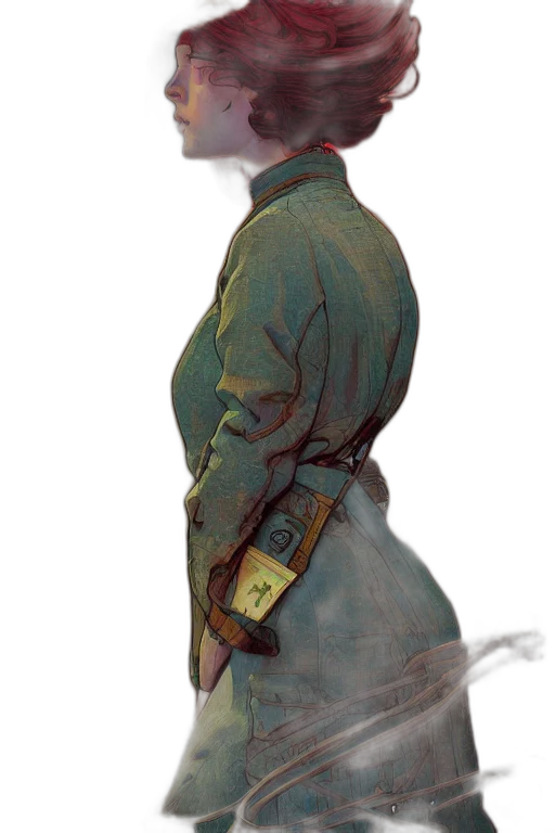 staff, hat, jacket, weapon transparent PNG cut-out